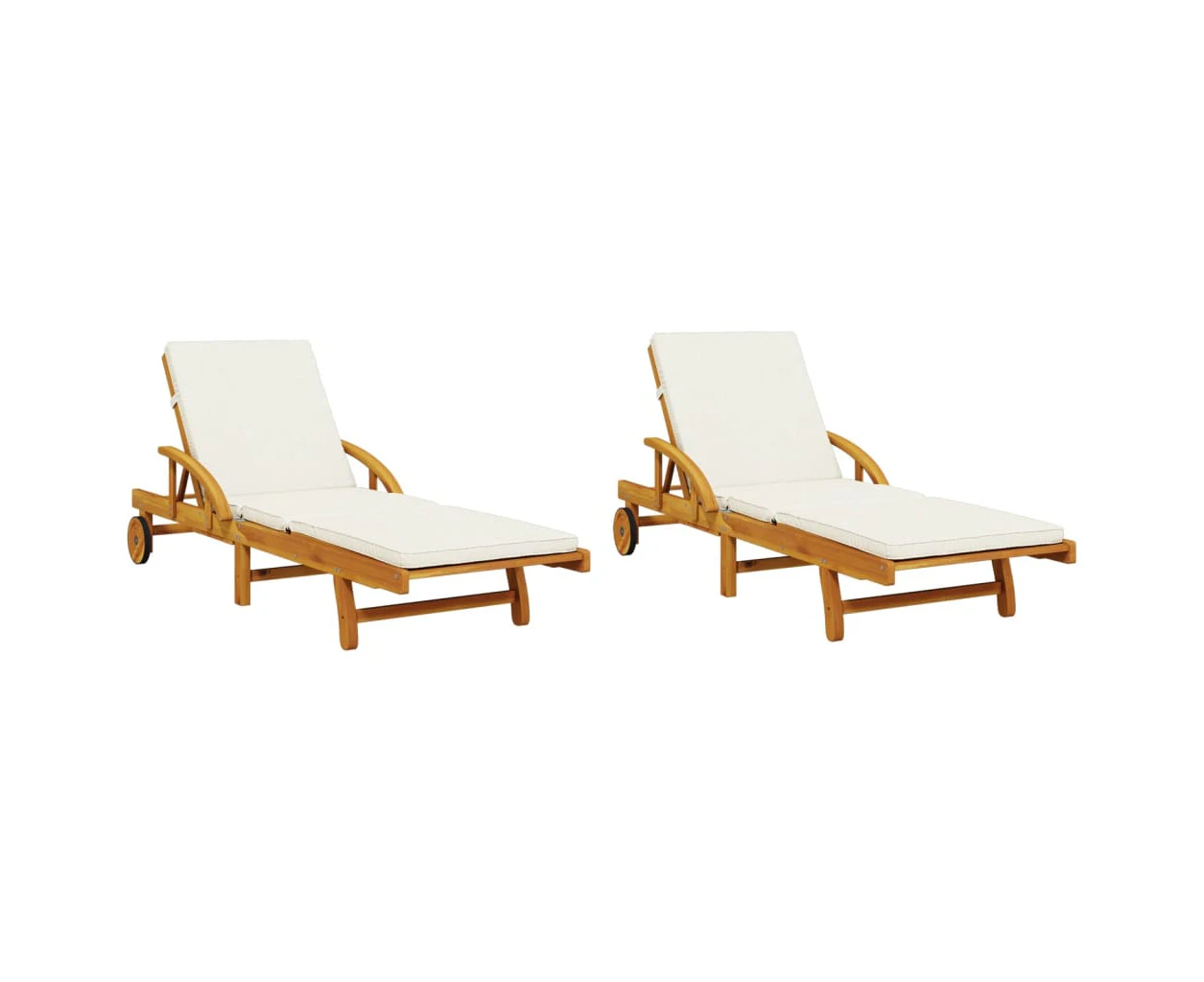 vidaXL Sun Loungers 2 pcs with Cushions 200x68x83 cm Solid Wood Acacia