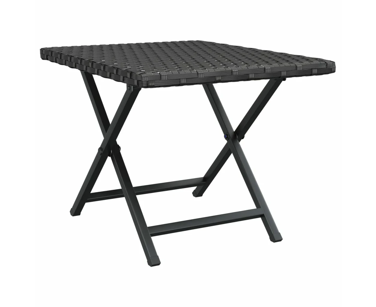 vidaXL Folding Table Black 45x35x32 cm Poly Rattan