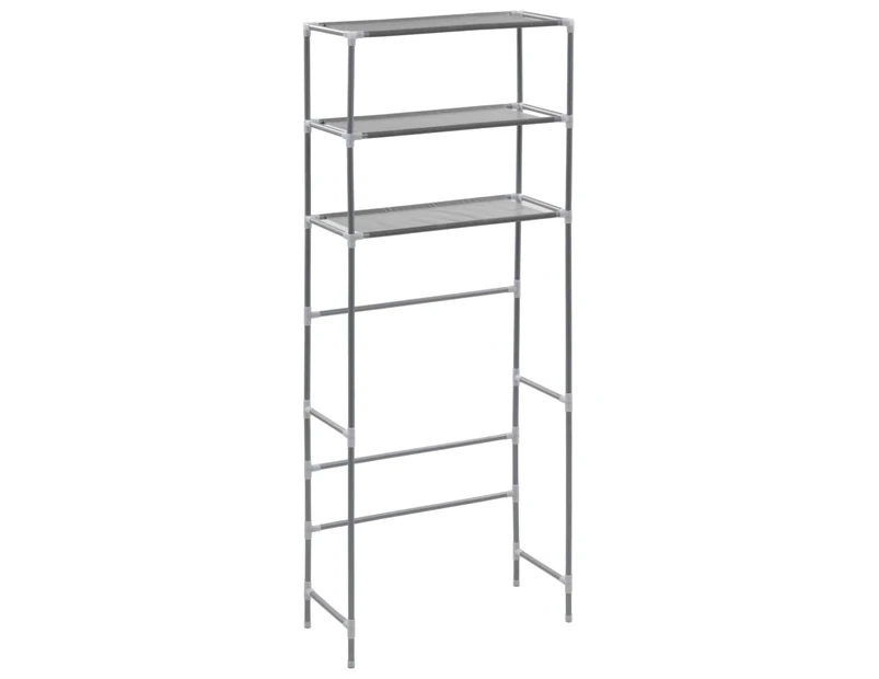 vidaXL 3-Tier Storage Rack over Laundry Machine Silver 69x28x169 cm