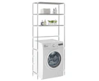 vidaXL 3-Tier Storage Rack over Laundry Machine Silver 69x28x169 cm