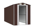 Garden Shed Dark Brown 192x440x223 cm Galvanised Steel