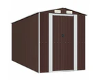 Garden Shed Dark Brown 192x440x223 cm Galvanised Steel