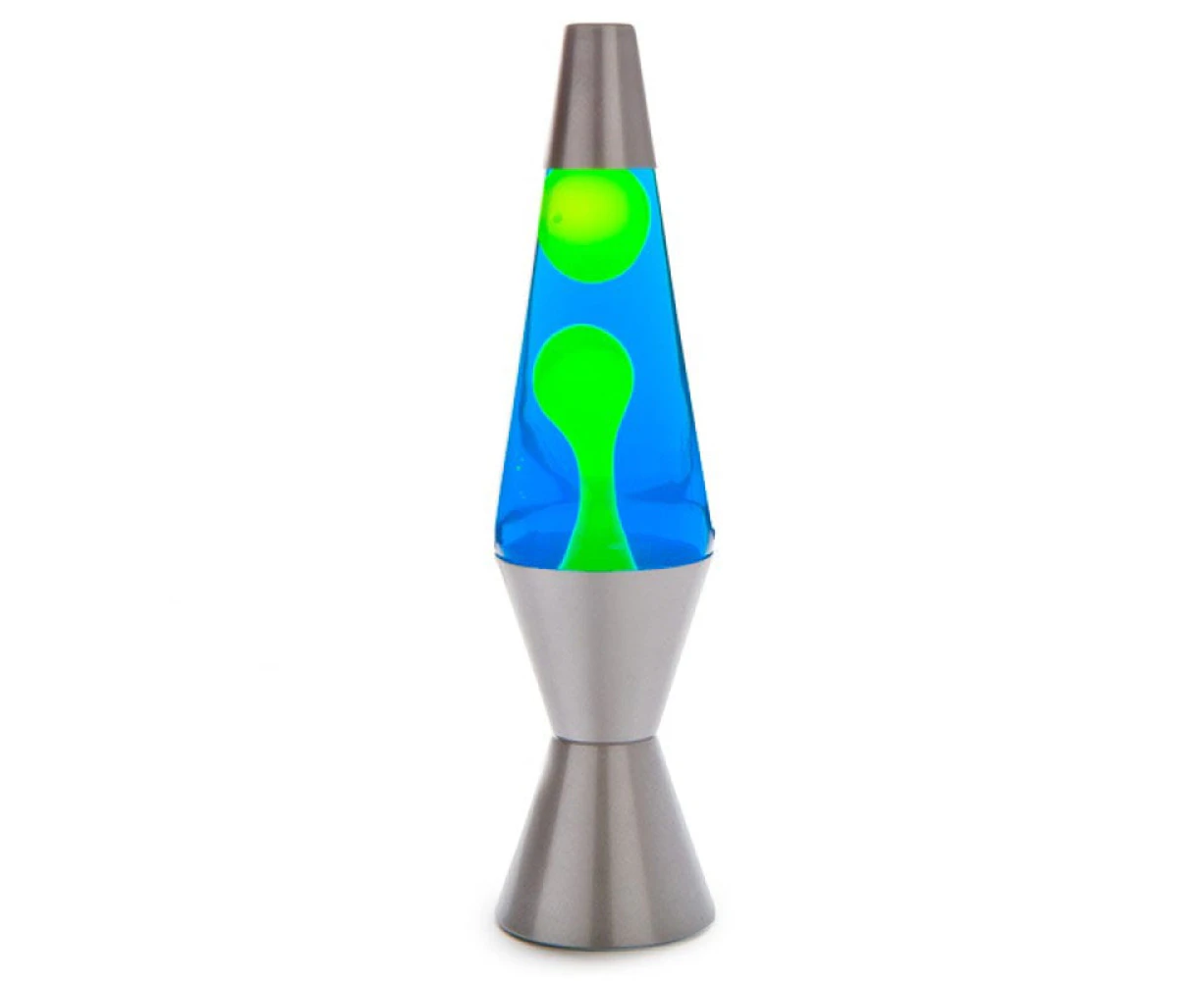 Diamond Lava Motion Lamp - Yellow and Blue with Silver Stand