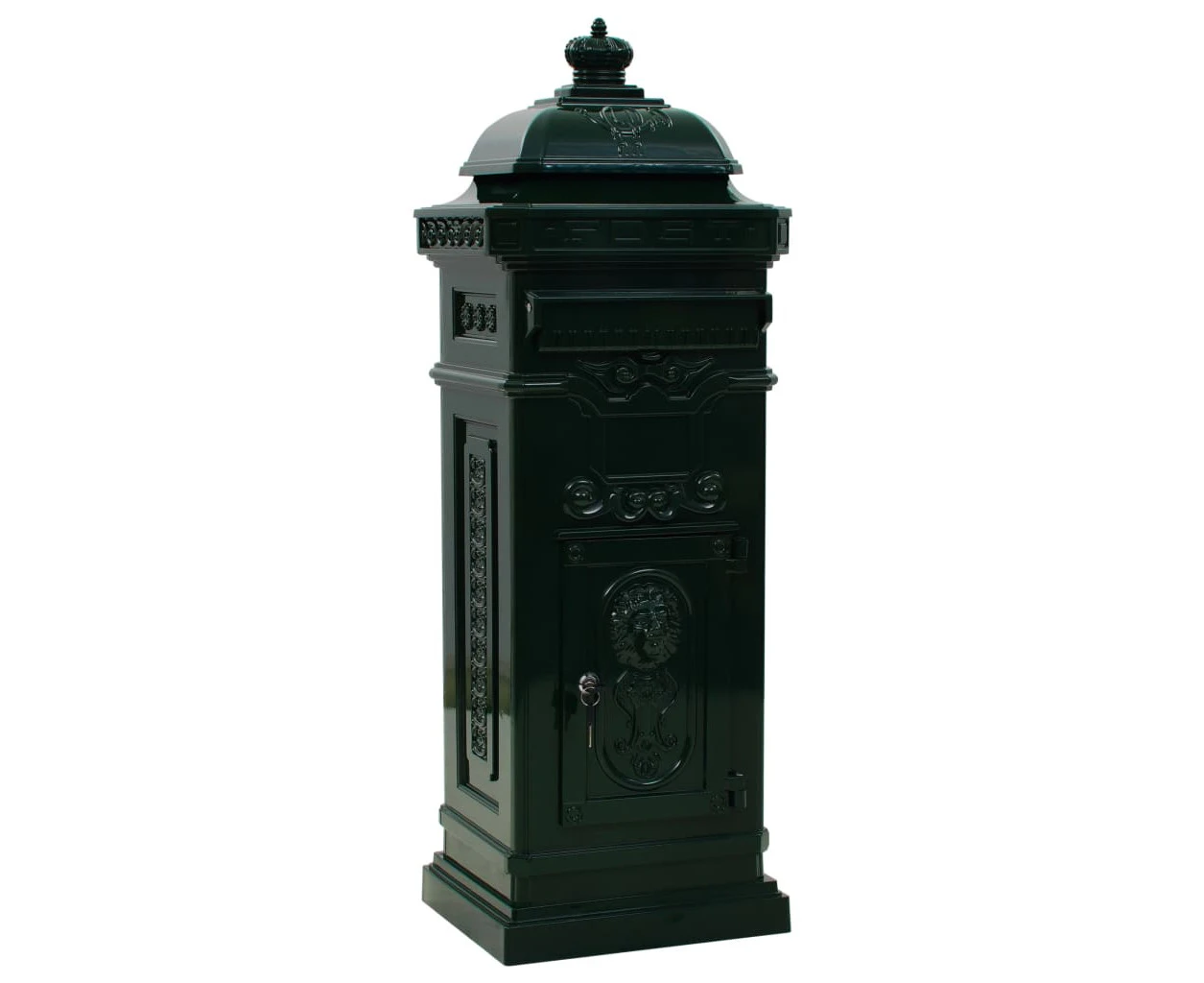 vidaXL Pillar Letterbox Aluminium Vintage Style Rustproof Green