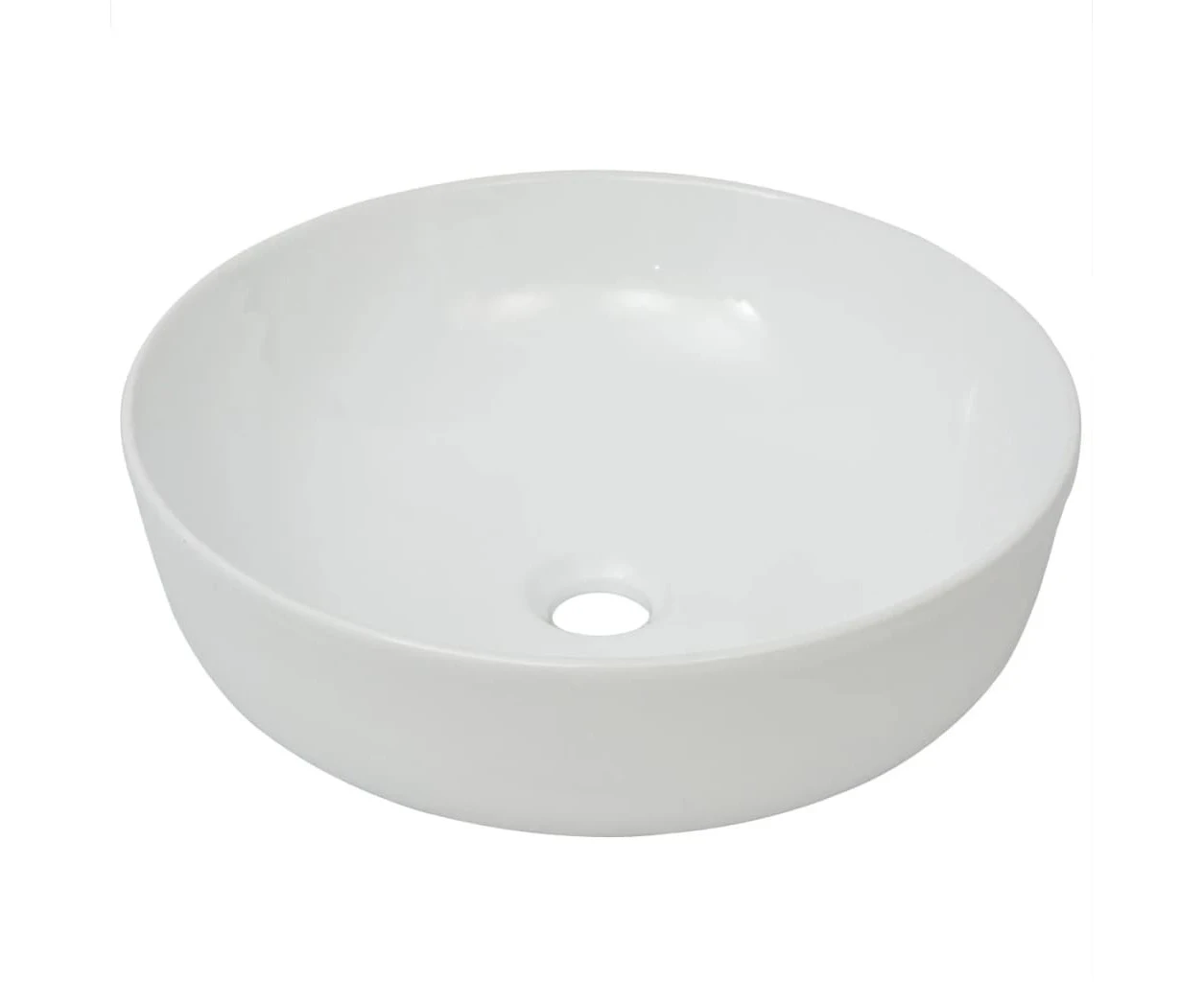 vidaXL Basin Round Ceramic White 41.5x13.5 cm