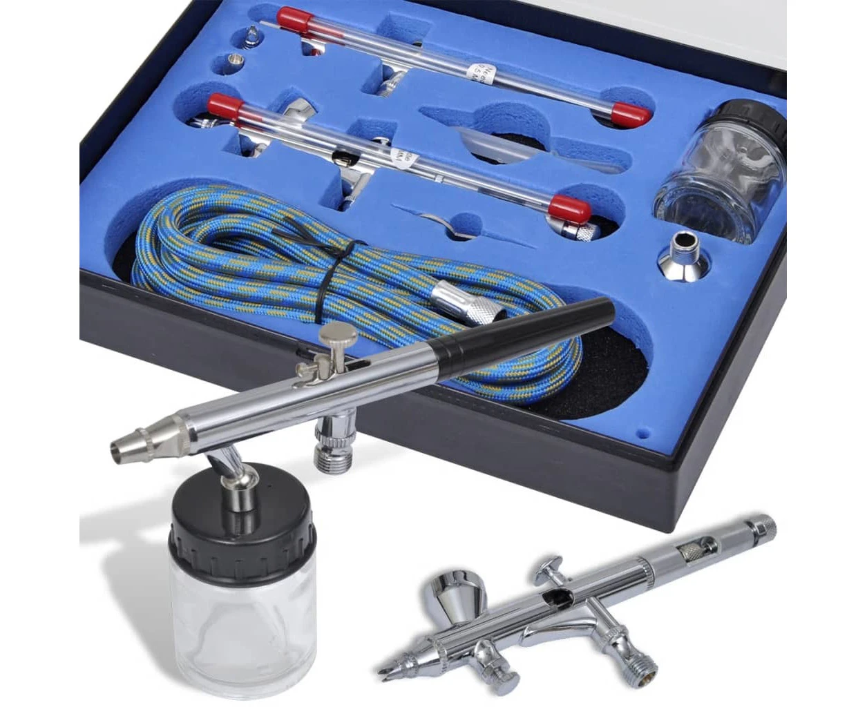 vidaXL Airbrush Set with 2 Spray Guns