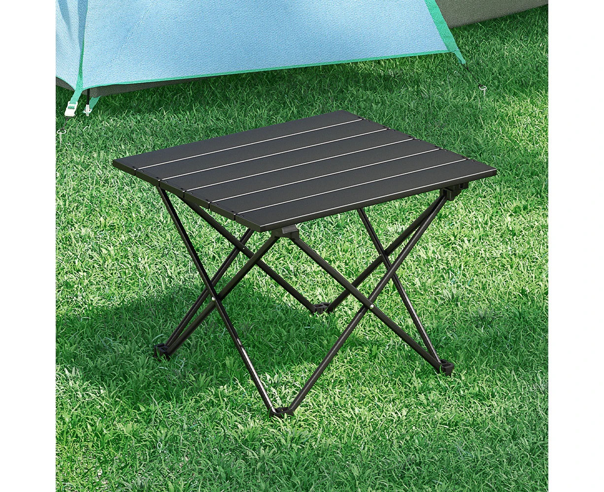 Weisshorn Folding Camping Table 40CM Roll Up Outdoor Picnic BBQ Aluminium Desk