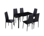 Dining Sets Seven Piece Dining Table Set Black