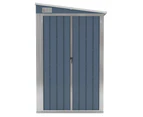 Wall-mounted Garden Shed Grey 118x382x178 cm Galvanised Steel