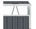 vidaXL Quadruple Garbage Bin Shed Grey 286x81x121 cm Steel