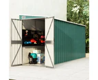 Wall-mounted Garden Shed Green 118x382x178 cm Galvanised Steel