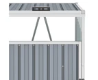 vidaXL Quadruple Garbage Bin Shed Grey 286x81x121 cm Steel