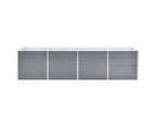 vidaXL Garden Raised Bed Galvanised Steel 320x80x77 cm Grey