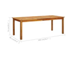 vidaXL Garden Table 200x90x74 cm Solid Acacia Wood