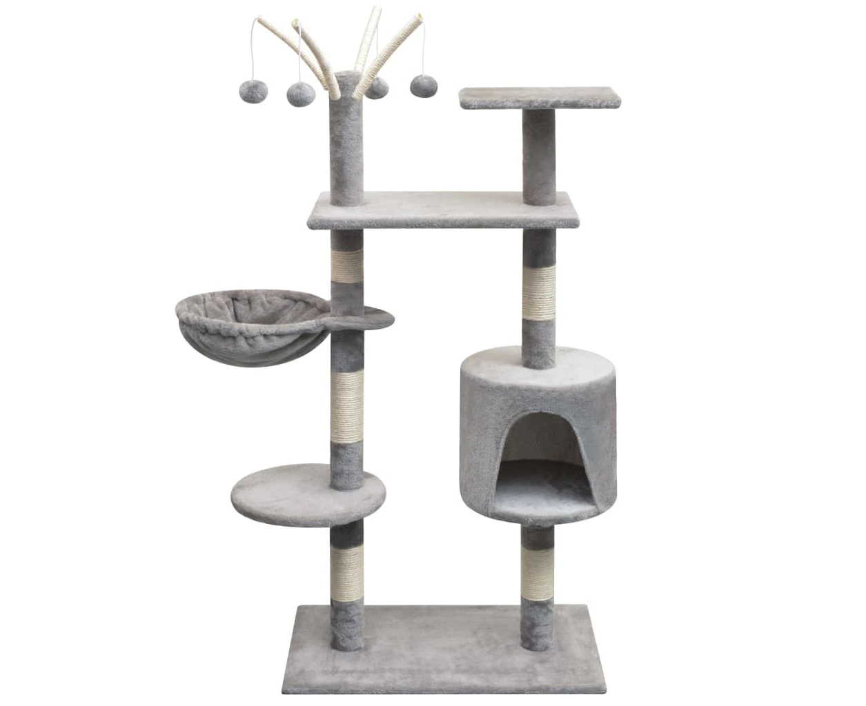 vidaXL Cat Tree with Sisal Scratching Posts 125 cm Grey