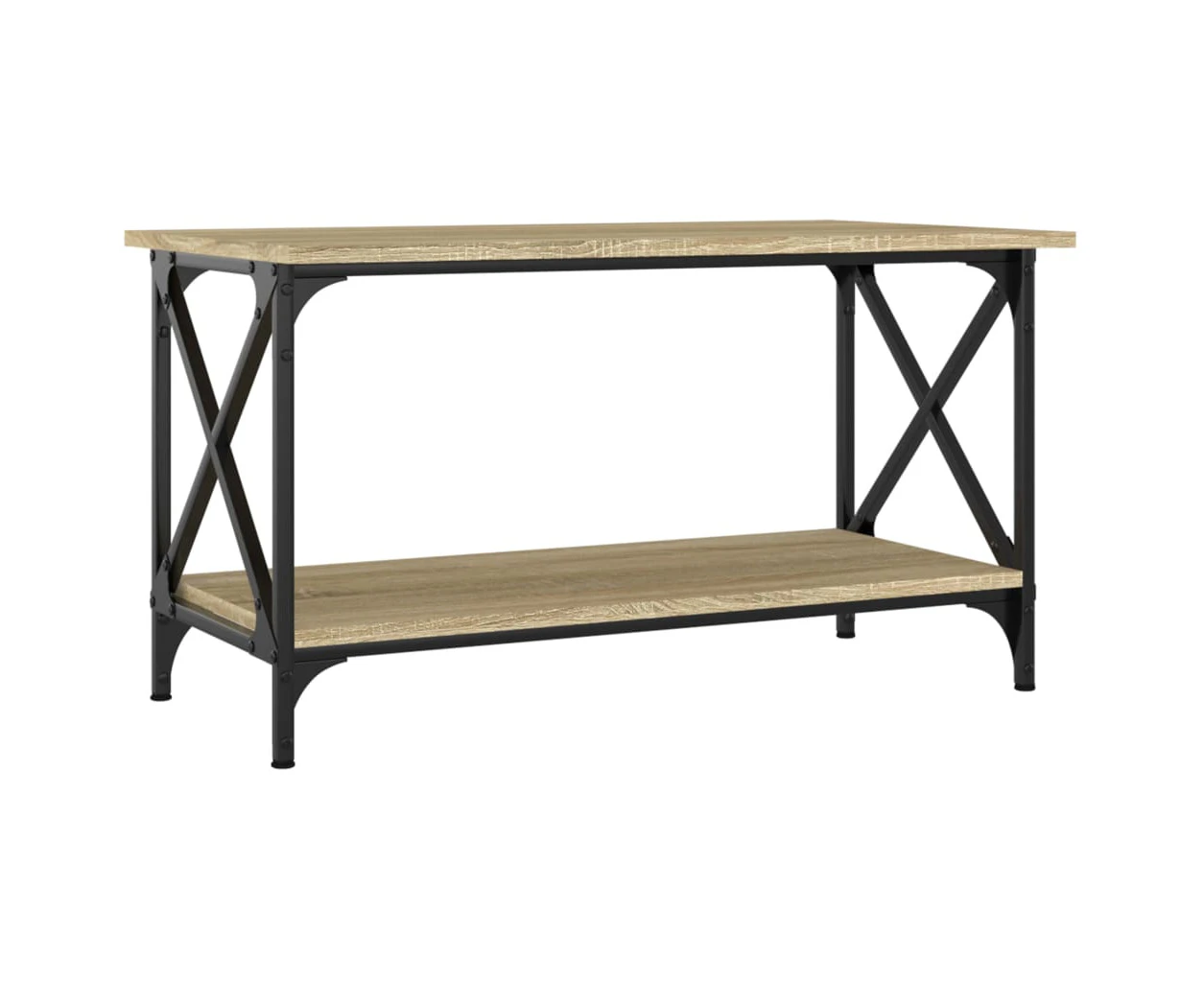 vidaXL Coffee Table Sonoma Oak 80x45x45 cm Engineered Wood and Iron