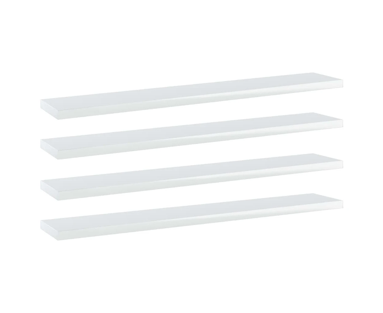 vidaXL Bookshelf Boards 4 pcs High Gloss White 60x10x1.5 cm Engineered Wood