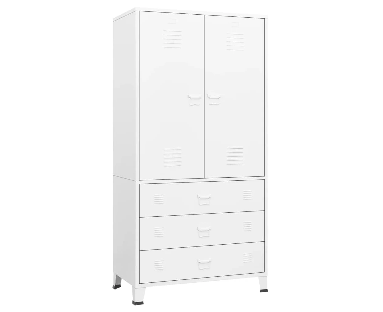 vidaXL Industrial Wardrobe White 90x50x180 cm Metal