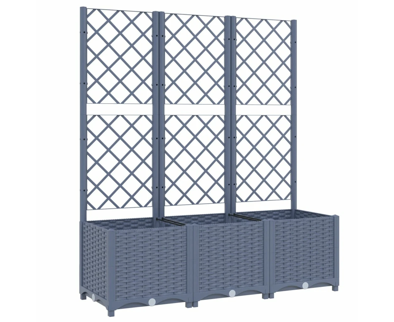 vidaXL Garden Planter with Trellis Dark Grey 120x40x136 cm PP