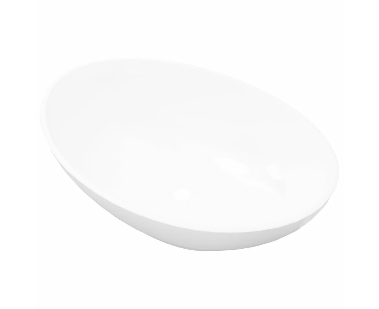 vidaXL Luxury Ceramic Basin Oval-shaped Sink White 40 x 33 cm