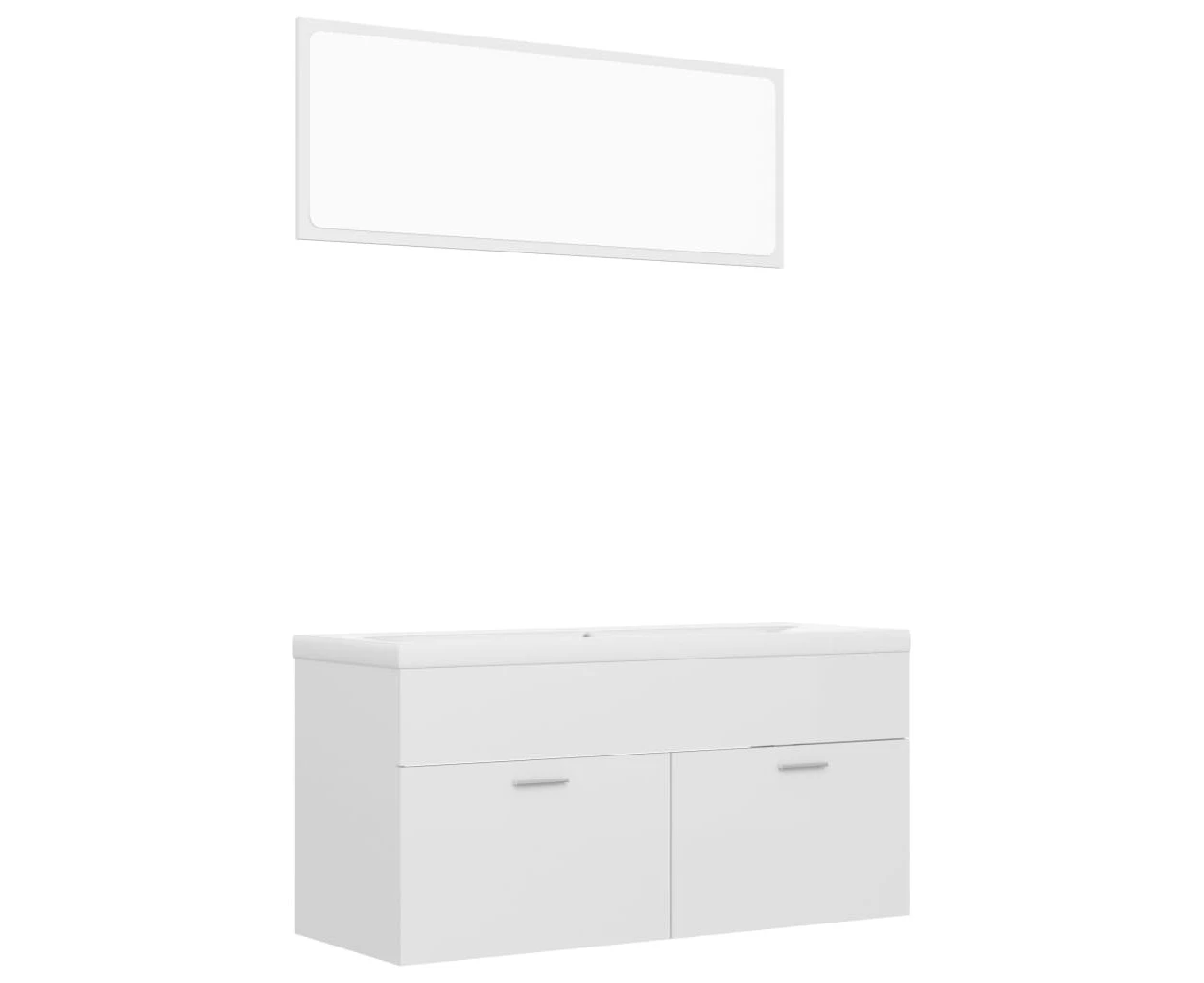 vidaXL Bathroom Furniture Set High Gloss White Engineered Wood