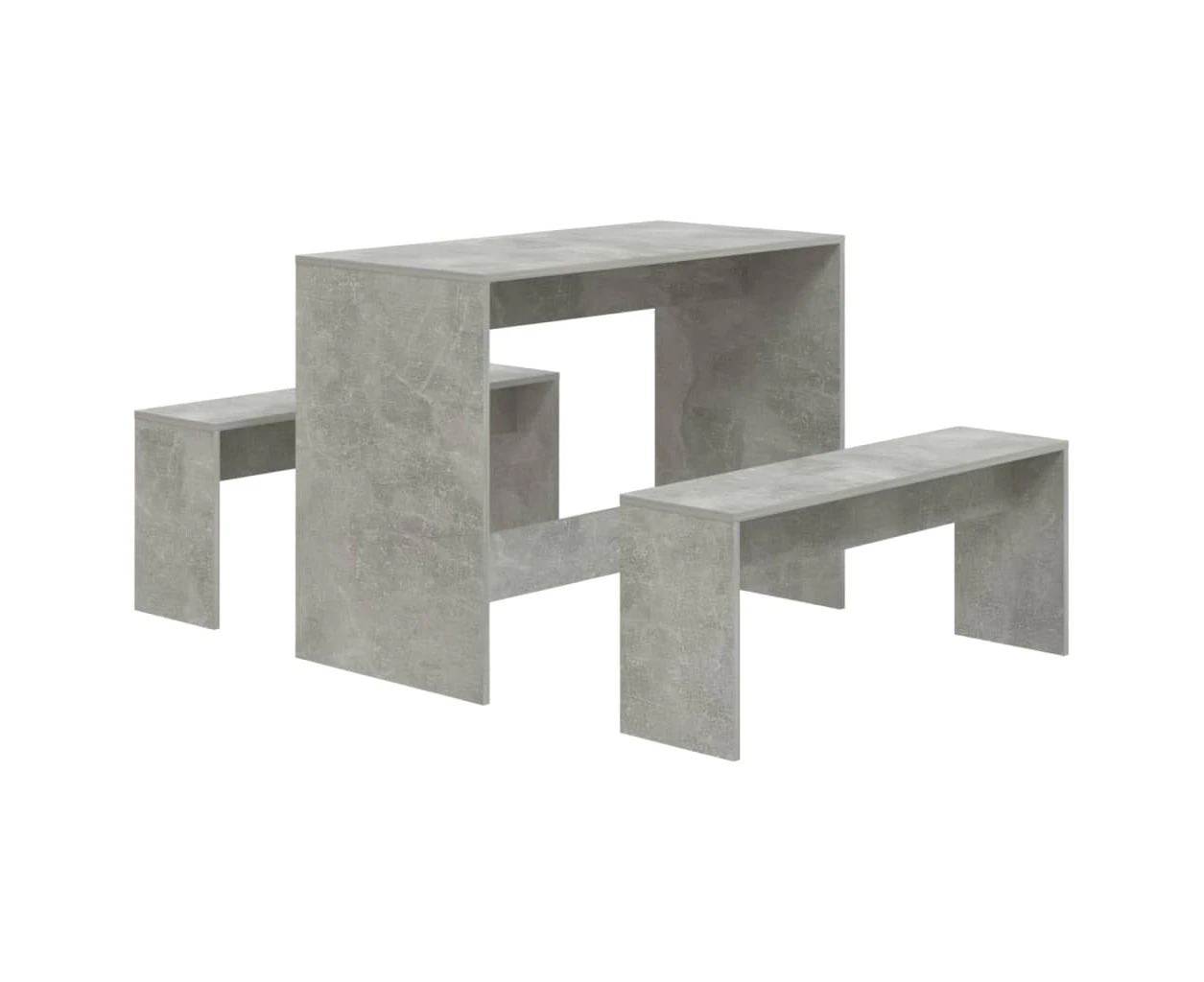 vidaXL 3 Piece Dining Set Concrete Grey Engineered Wood