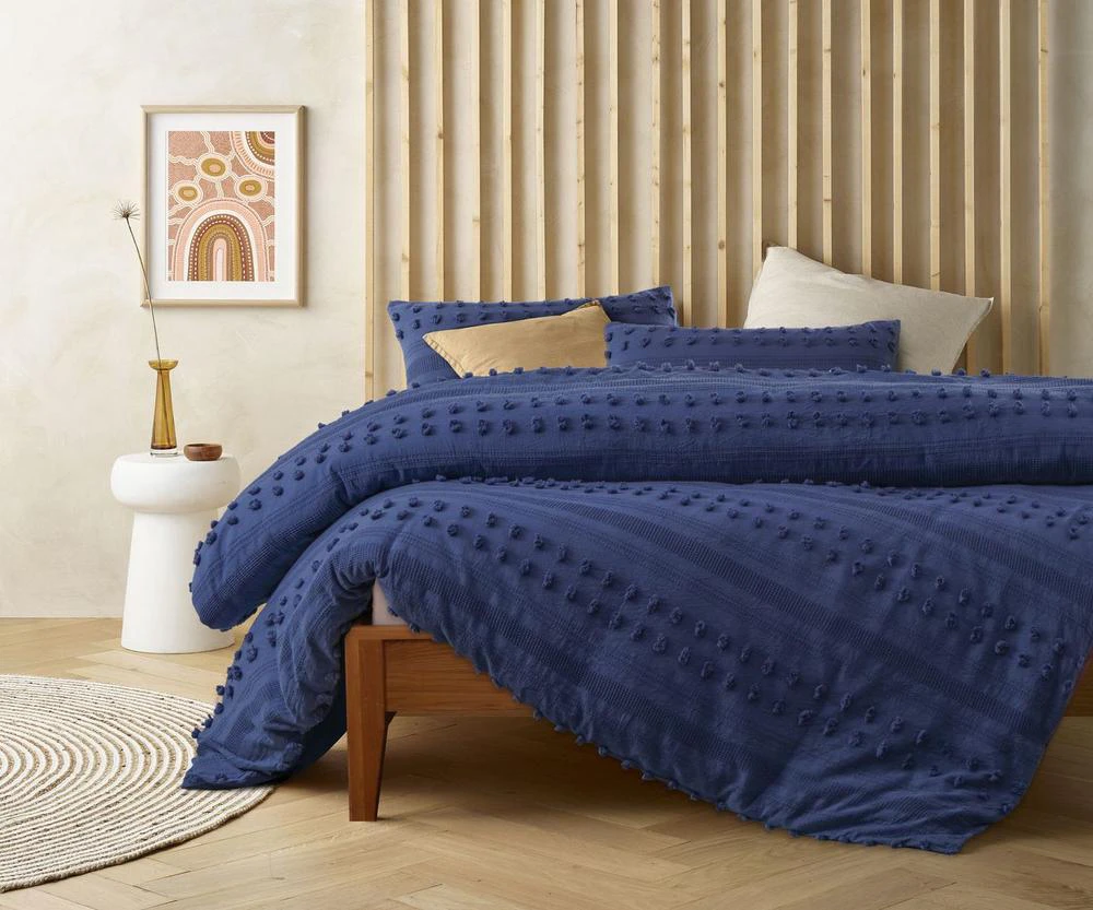 Sans Sovci Cotton Quilt Cover Set (Bijou Blue) - King