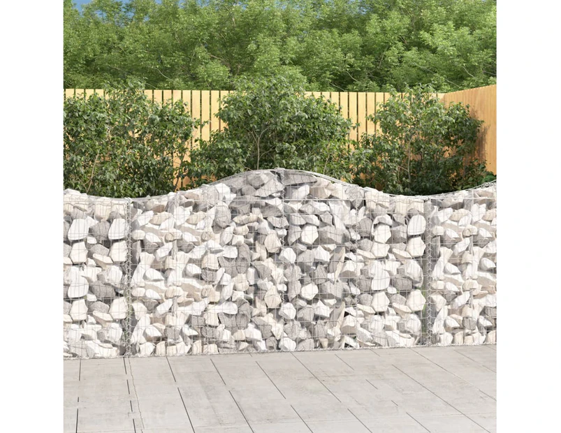 Arched Gabion Baskets 2 pcs 200x30x100/120 cm Galvanised Iron