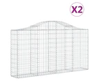 Arched Gabion Baskets 2 pcs 200x30x100/120 cm Galvanised Iron