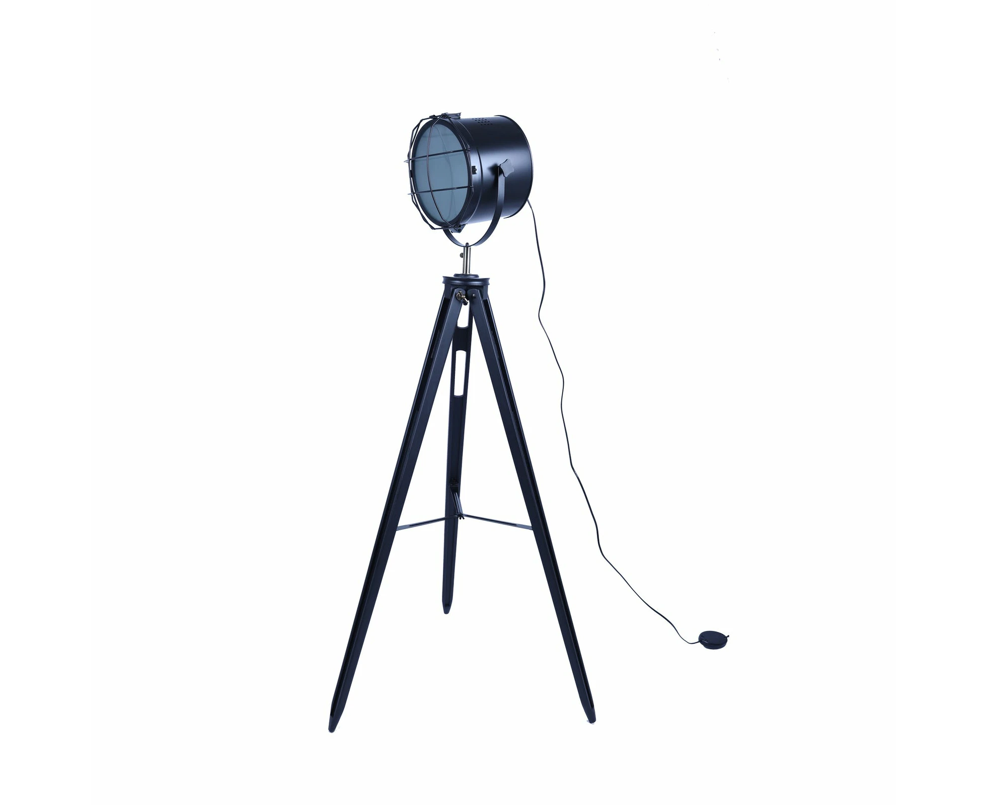 Nautical Tripod Searchlight Modern Spot Retro Industrial Floor Lamp Light Black 158cm