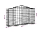 Arched Gabion Baskets 2 pcs 200x30x100/120 cm Galvanised Iron