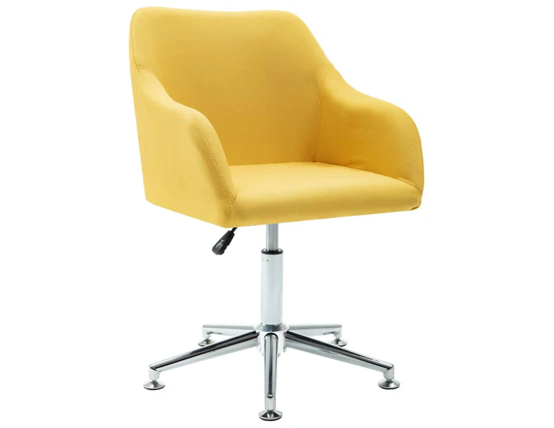 vidaXL Swivel Dining Chair Yellow Fabric