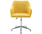 vidaXL Swivel Dining Chair Yellow Fabric