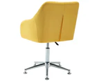 vidaXL Swivel Dining Chair Yellow Fabric