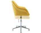 vidaXL Swivel Dining Chair Yellow Fabric