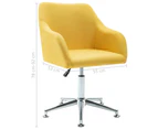 vidaXL Swivel Dining Chair Yellow Fabric