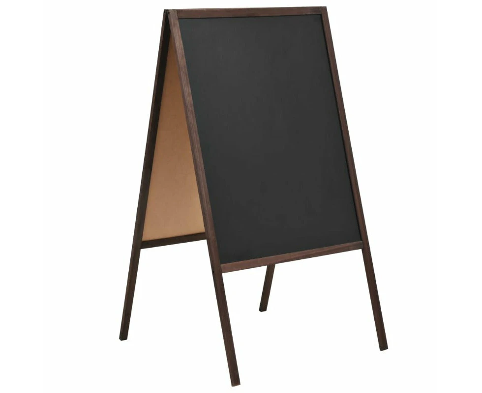 Plaques & Signs Double Sided Blackboard Cedar Wood Free Standing 60X80 Cm