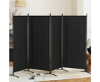 Artiss 4 Panel Room Divider Screen 345x180cm Fabric Black