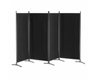 Artiss 4 Panel Room Divider Screen 345x180cm Fabric Black