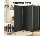 Artiss 4 Panel Room Divider Screen 345x180cm Fabric Black