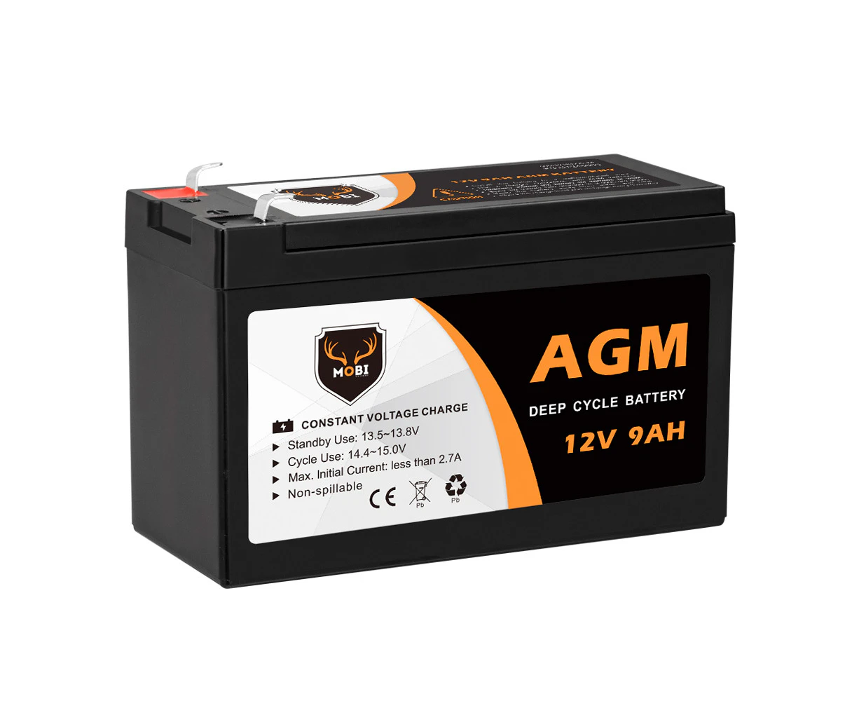 MOBI 12V 9AH AGM Battery Deep Cycle Battery AMP Lead Acid SLA Solar Power