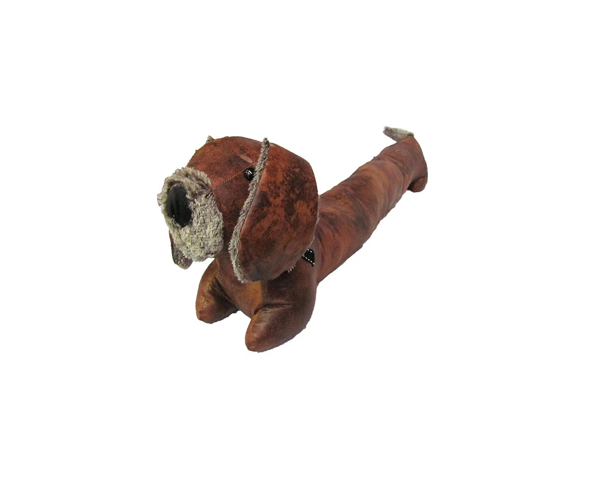 Country Leather Look Weighted Cooper Dachshund Door Stopper