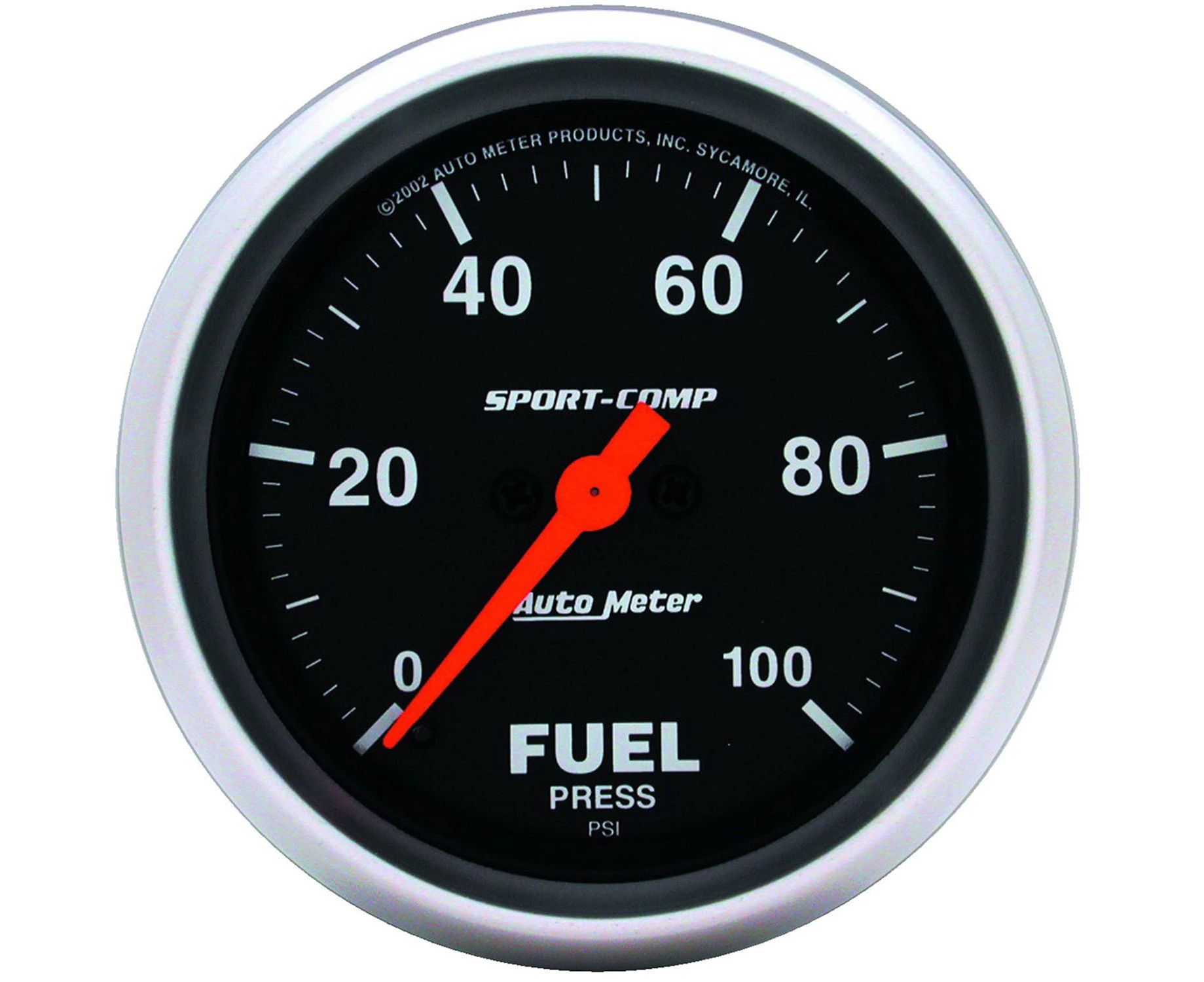 Auto Meter Gauge Sport-Comp Fuel Pressure 2 5/8 in. 100psi Digital Stepper Motor Analog Each AMT-3563