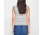 Target Frill Sleeve Textured Knit Tank Top