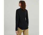 Kathmandu Women's 100% Merino Long Sleeve V-Top - Black