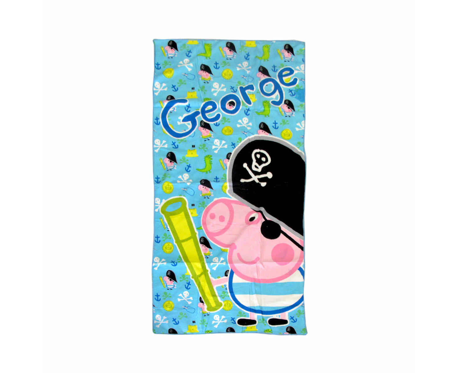 Peppa Pig George the Pirate Kids Cartoon Printed Microfiber Beach Towel 70 x 137 cm