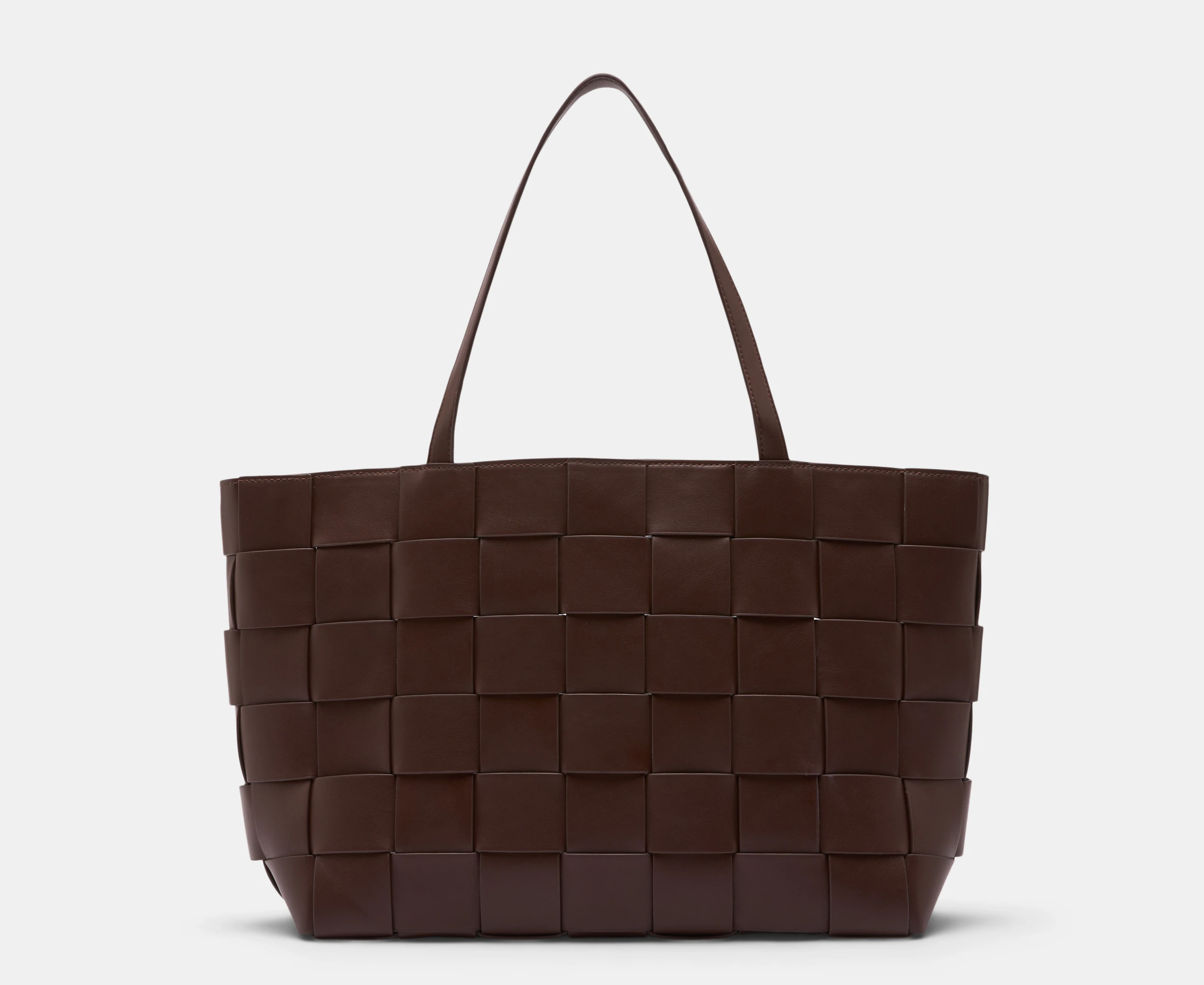 Tony Bianco Zulu Woven Tote Bag - Chocolate