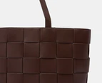 Tony Bianco Zulu Woven Tote Bag - Chocolate