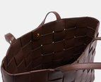 Tony Bianco Zulu Woven Tote Bag - Chocolate