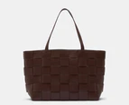 Tony Bianco Zulu Woven Tote Bag - Chocolate